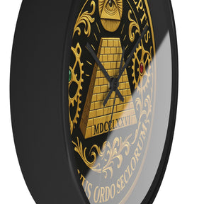 Eye of Providence Clock - Pyramid and All Seeing Eye with Latin Motto - Bricks Masons