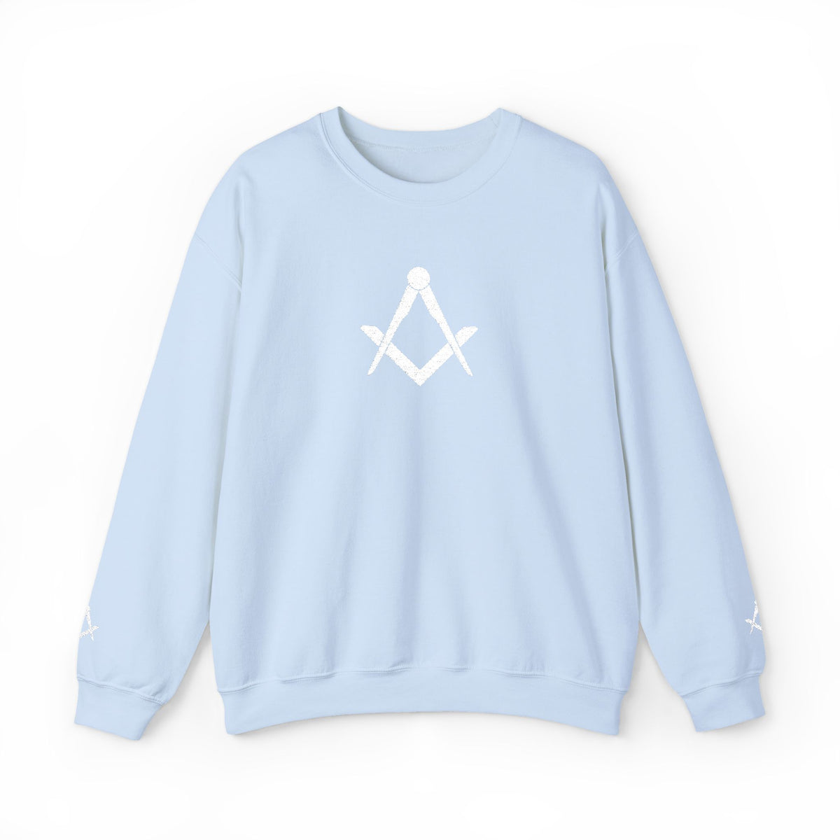 Master Mason Blue Lodge Sweatshirt - Crewneck Square & Compass Embroidery - Bricks Masons