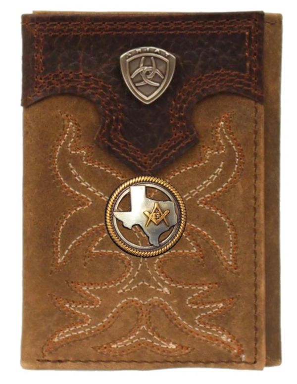 Master Mason Blue Lodge Wallet - Ariat Premium Shield TX Mason Trifold