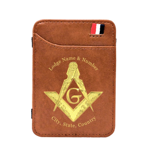 Master Mason Blue Lodge Wallet -  Black & Brown - Bricks Masons