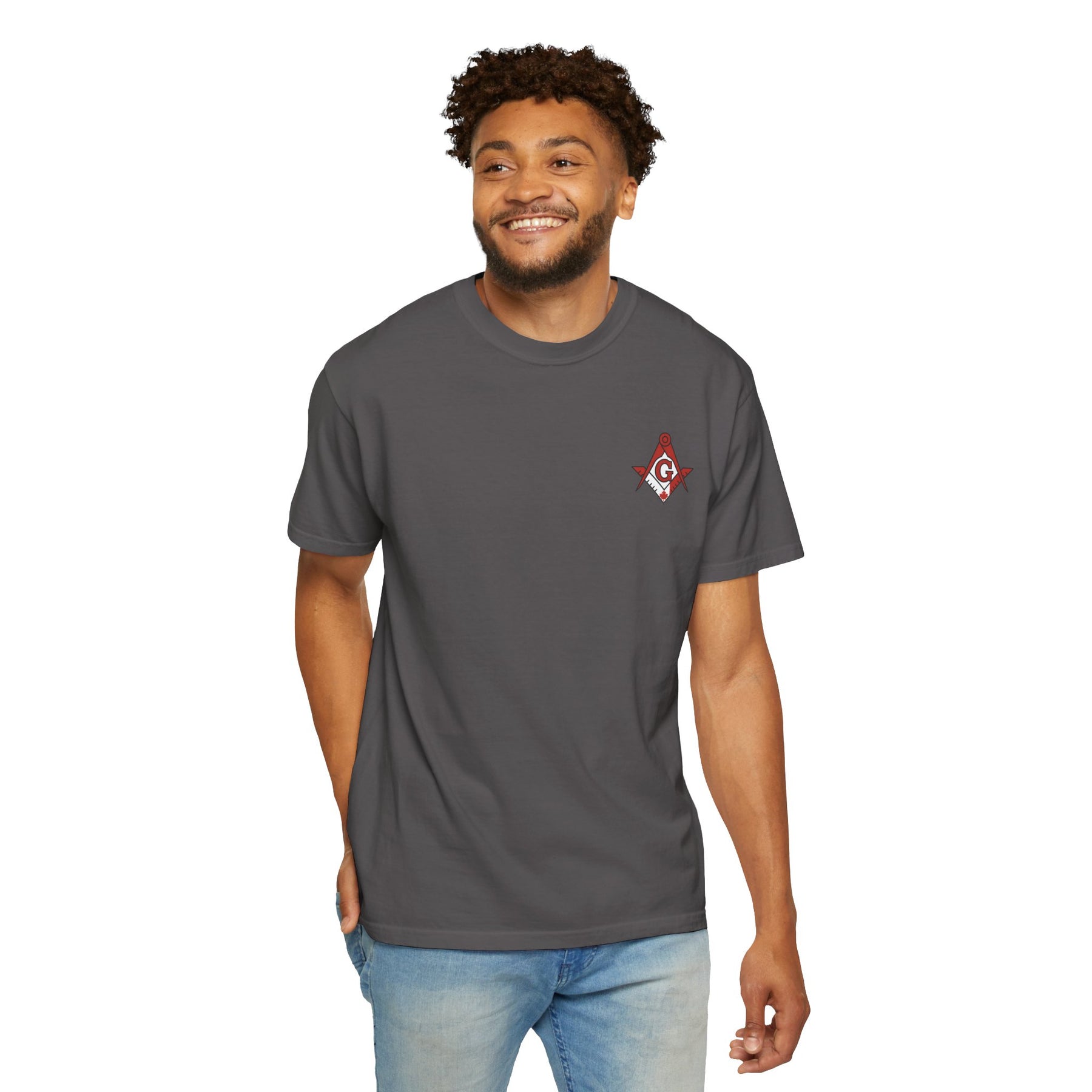 Master Mason Blue Lodge Canada Jurisdiction T-Shirt - Garment-Dyed Tee Various Colors - Bricks Masons