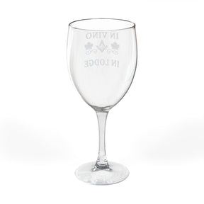 Master Mason Blue Lodge Wine Glass - In Vino In Lodge with Square & Compass G