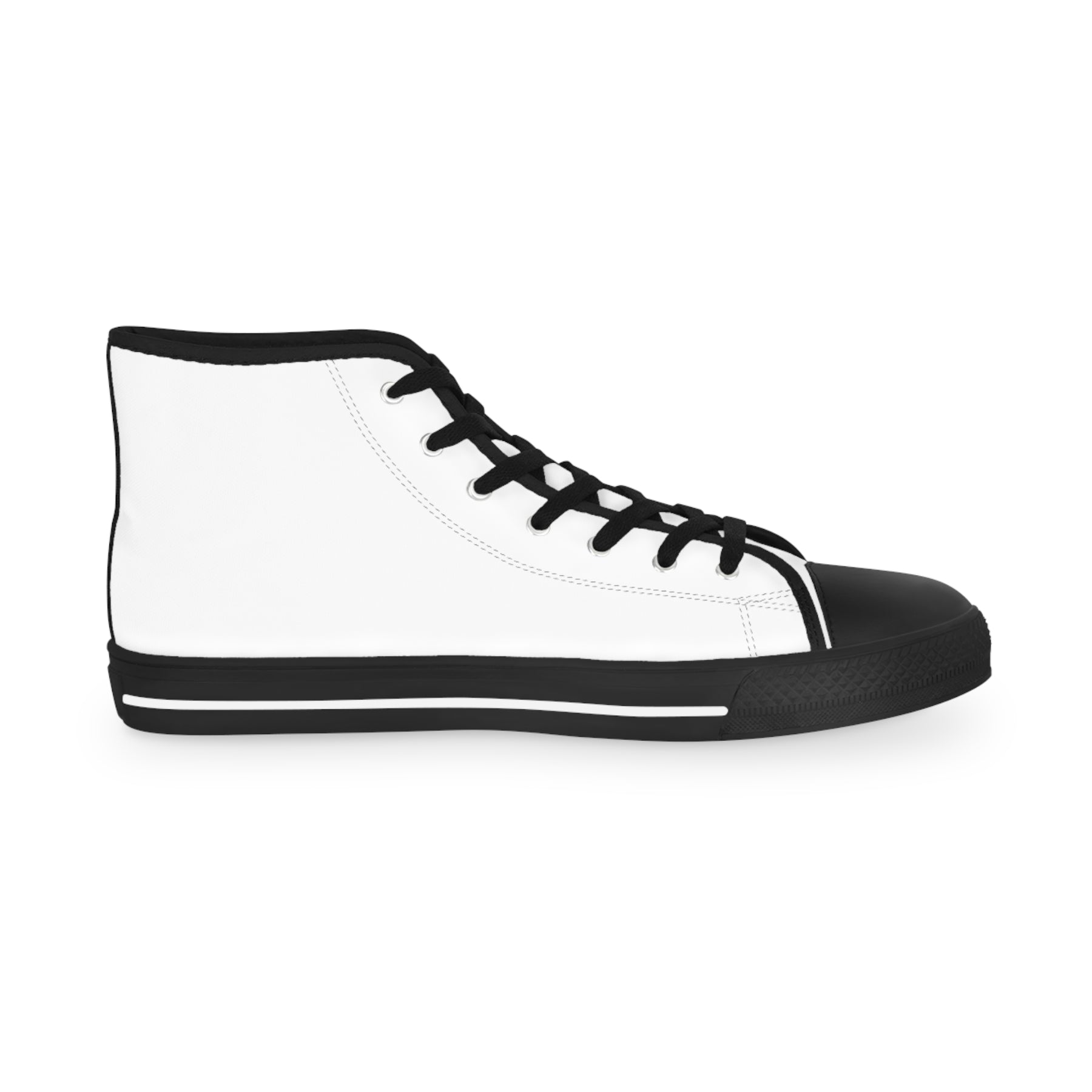 PYCH Sneaker - High Top Black & White Sole White Canvas - Bricks Masons