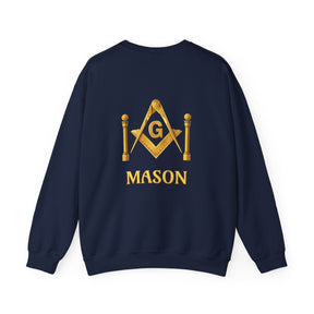 Master Mason Blue Lodge Sweatshirt - Mason S&amp;C G mit zwei Säulen
