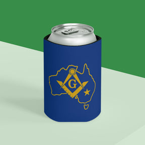 Master Mason Blue Lodge Australia Jurisdiction Can Cooler - Blue & Gold S & C - Bricks Masons