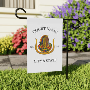 DOI Yard Flag - Personalized White Printed Poly Poplin - Bricks Masons