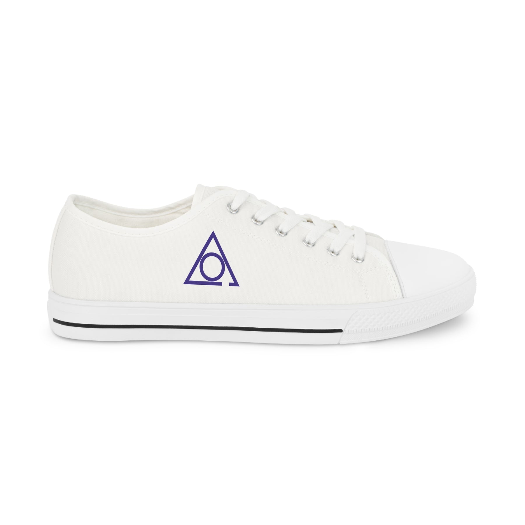 LOCOP Sneaker - Low Top Sneaker Black & White Purple Emblem - Bricks Masons