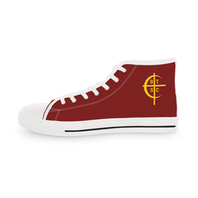 Council of Crusaders Sneaker - High Top Black & White Sole Maroon Canvas - Bricks Masons