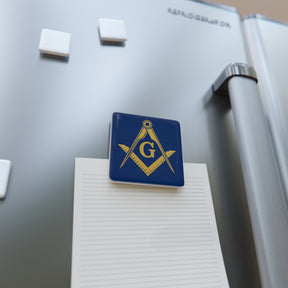 Master Mason Blue Lodge Magnet - Porcelain With Magnet - Bricks Masons
