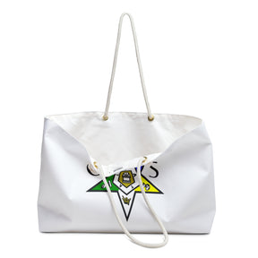 OES Travel Bag - White Spun Polyester With Colorful Star - Bricks Masons
