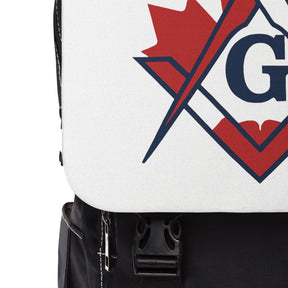 Master Mason Blue Lodge Canada Jurisdiction Backpack - Red Maple Leaf - Bricks Masons