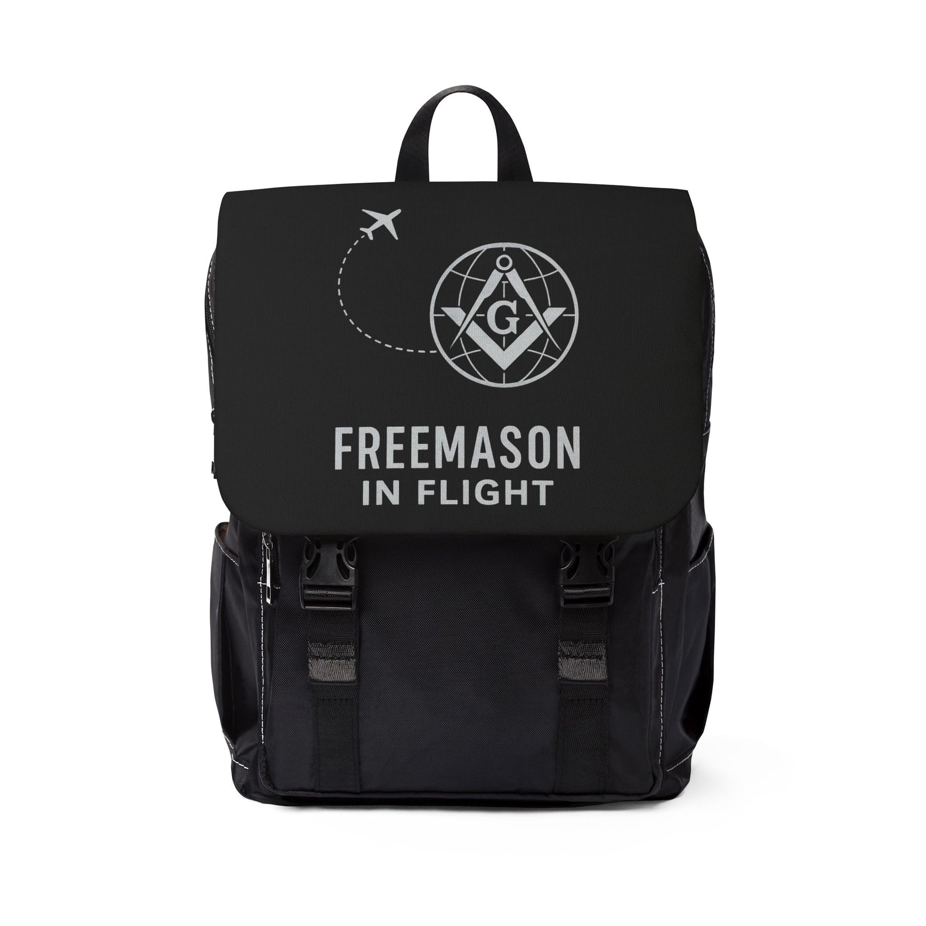 Master Mason Blue Lodge Backpack - Black with Freemason In Flight - Bricks Masons