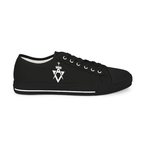 Allied Masonic Degrees Sneaker - Low Top Sneaker Black & White AMD White Emblem - Bricks Masons