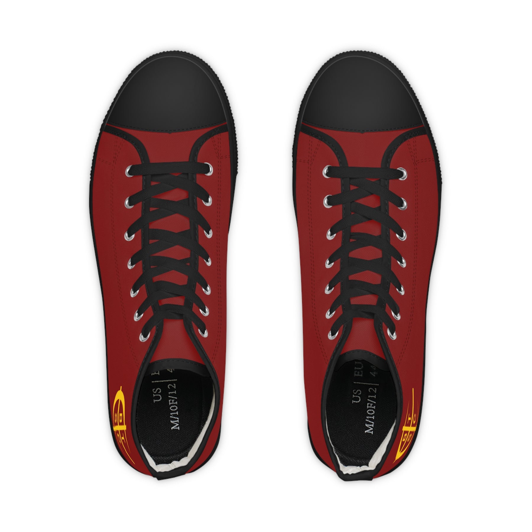 Council of Crusaders Sneaker - High Top Black & White Sole Maroon Canvas - Bricks Masons