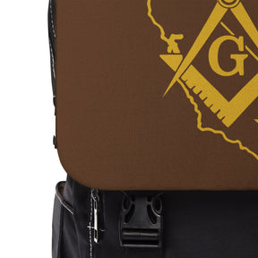 Master Mason Blue Lodge Backpack - California Mason With Multiple Compartments - Bricks Masons