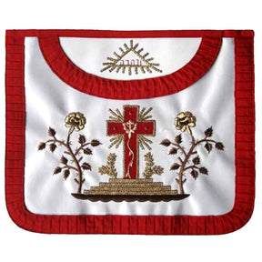 18th Degree Scottish Rite Apron - White & Red Satin