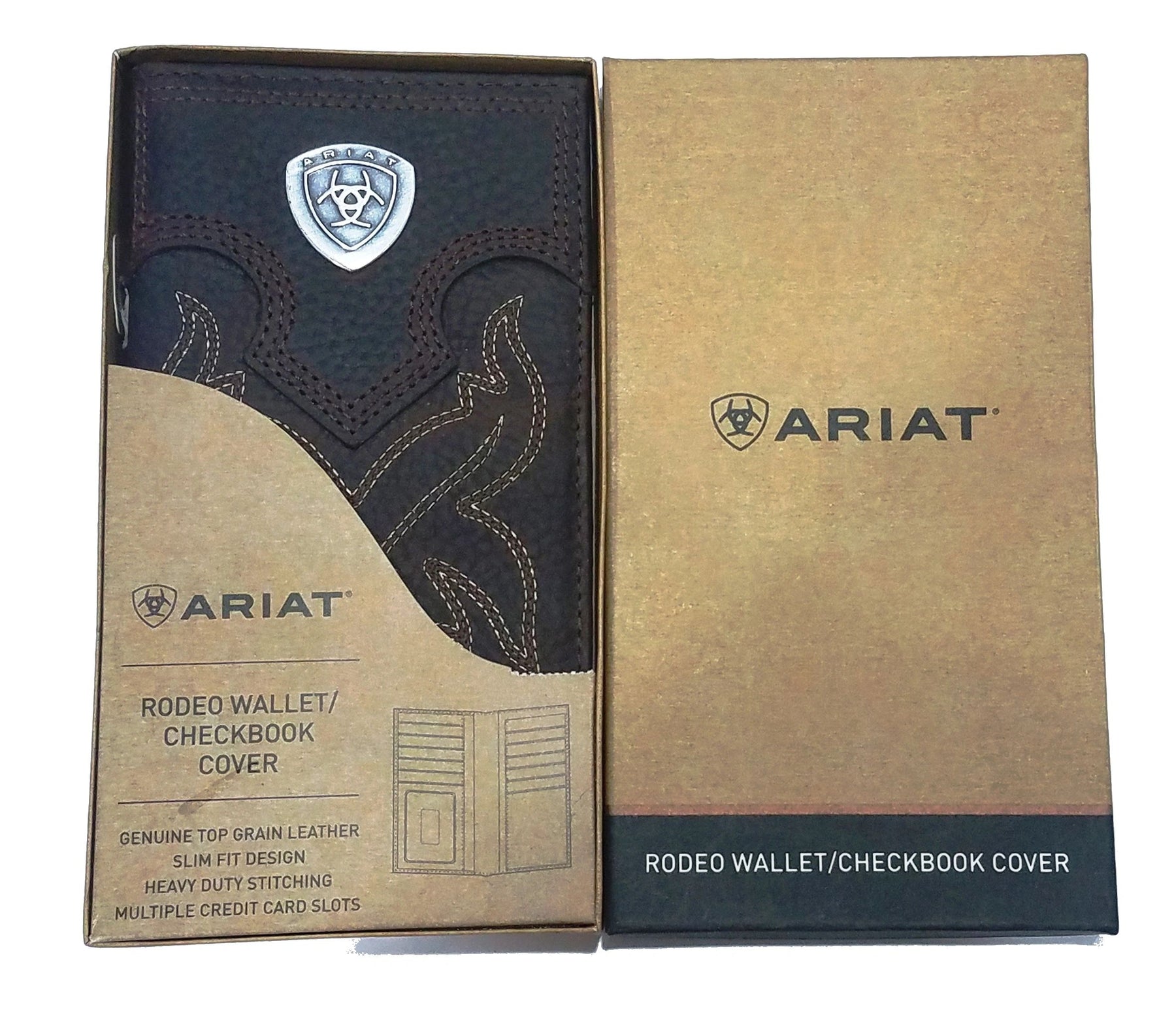 Custom Ariat Widows Sons Premium Shield Long Wallet Brown
