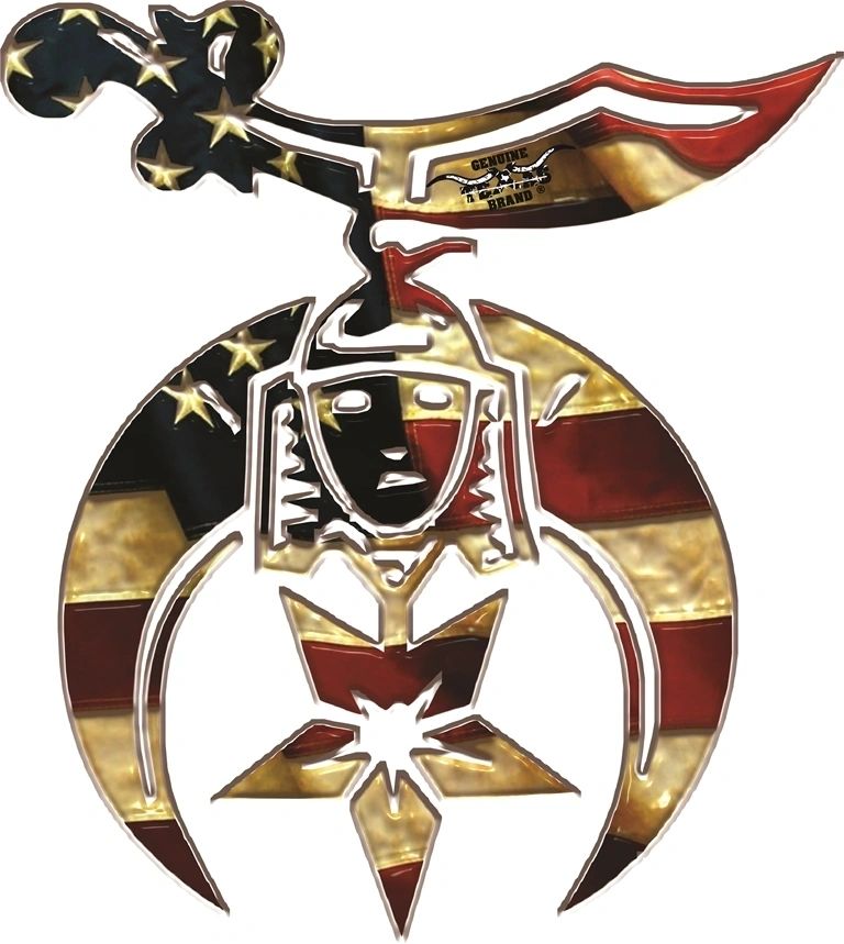 Shriners Sticker Decal - Faded United States Flag - Bricks Masons