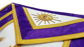 Past Master Blue Lodge Apron - Purple with Gold Hand Embroidery