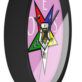OES Clock - Pink Dial with OES Emblem and Inscription - Bricks Masons