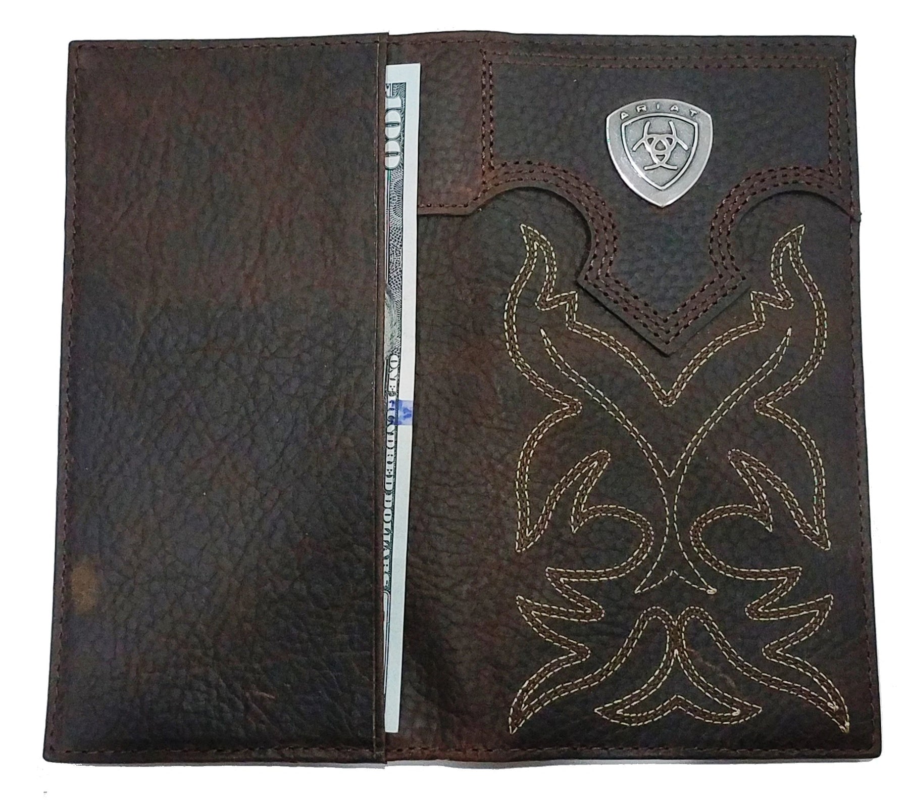 Custom Ariat Widows Sons Premium Shield Long Wallet Brown