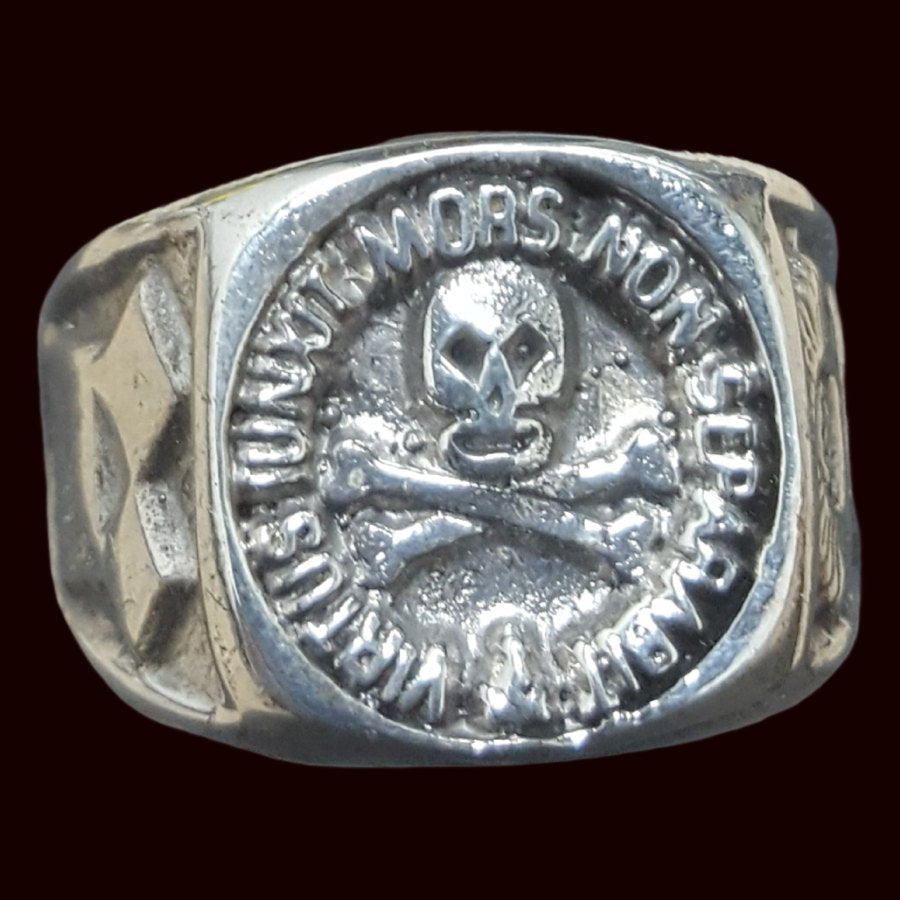 Silver Masonic Ring Virtus Junxit Mors Masonry Art 61 - Bricks Masons