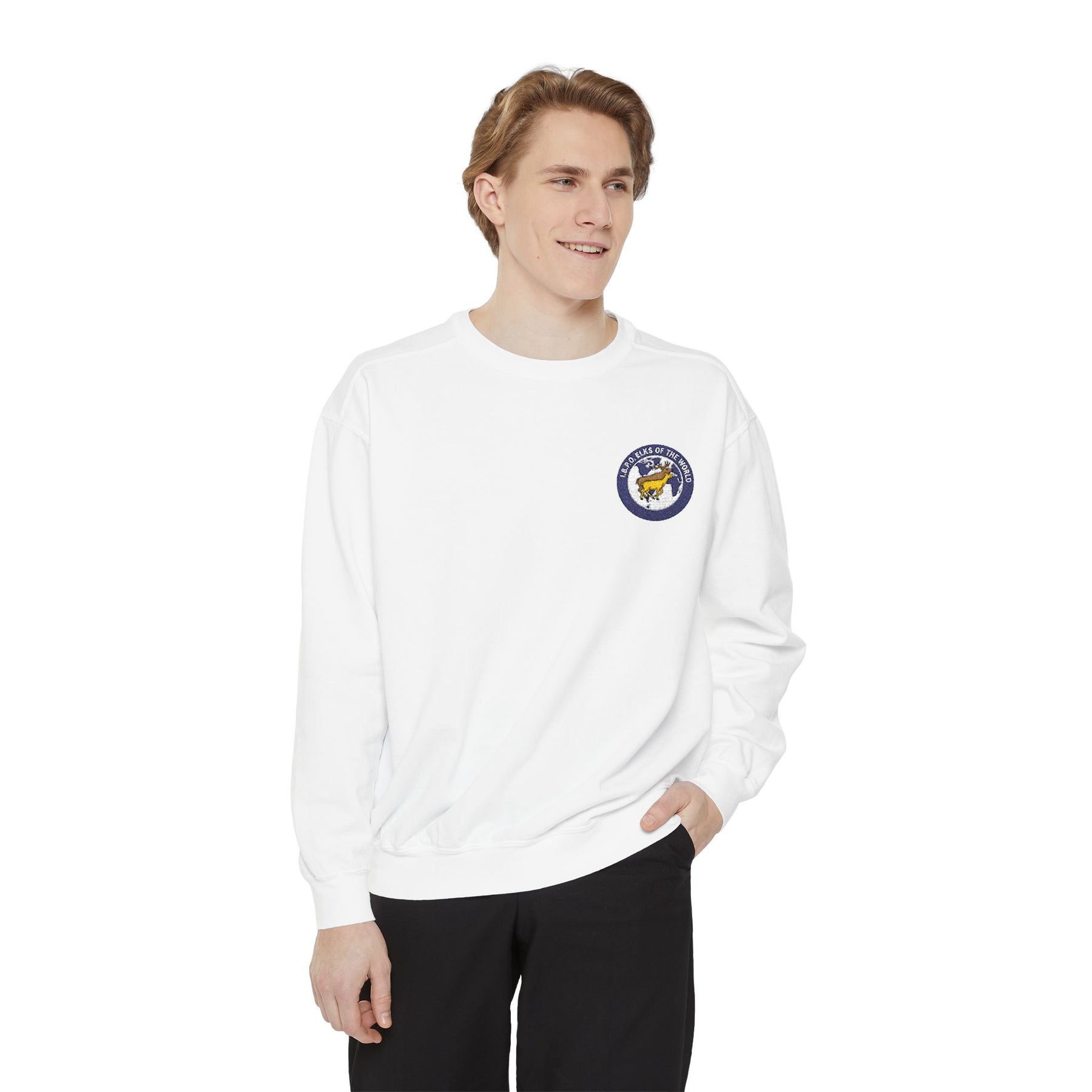 Elks of the World Sweatshirt - Embroidered Elk emblem - Bricks Masons