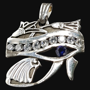Horus Eye Pendant in Silver and Stones 3 x 2.5 cm 7 g Art 613 - Bricks Masons