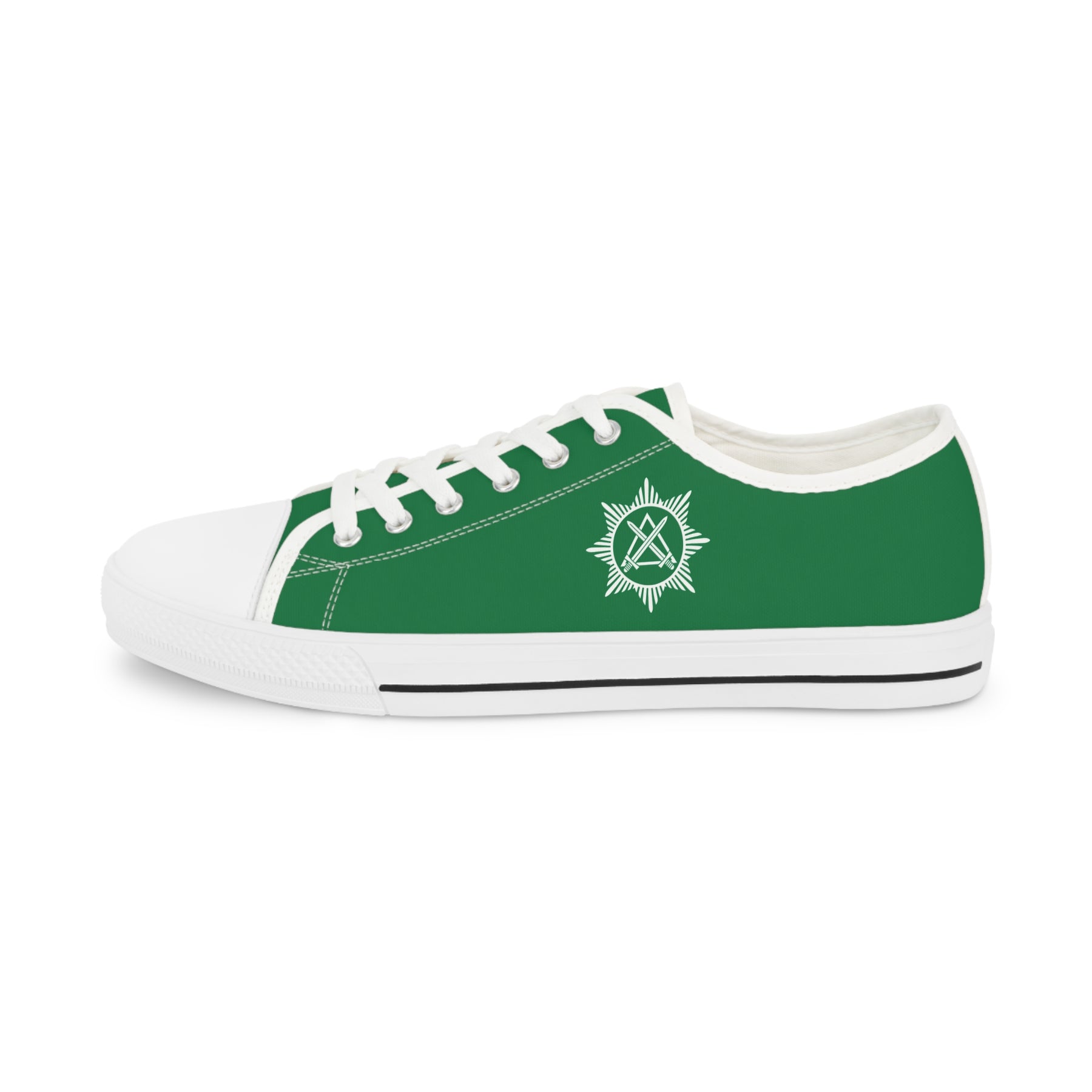 Knight Masons Sneaker - Low Top Sneaker Black & White Green Canvas - Bricks Masons