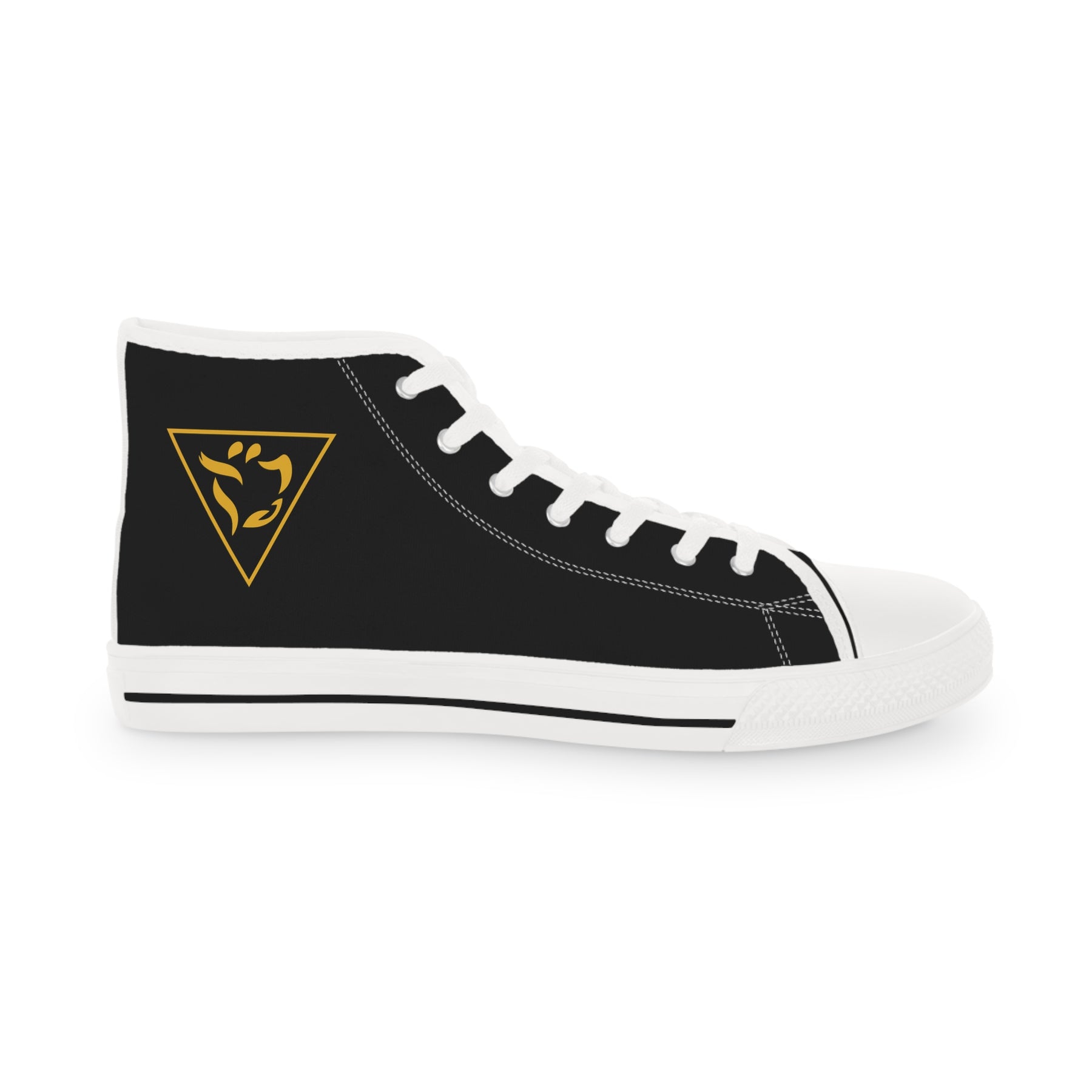 Grand Tiler of Solomon Sneaker - High Top Black & White Golden Emblem - Bricks Masons