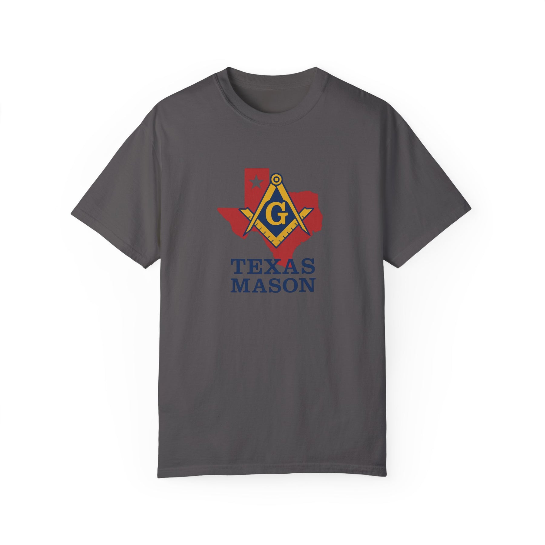 Master Mason Blue Lodge T-Shirt - Texas Mason Garment-Dyed Tee - Bricks Masons