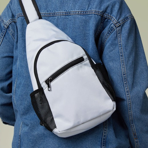 International Masons Crossbody Bag - White & Blue Adjustable Strap Nylon - Bricks Masons