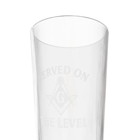 Master Mason Blue Lodge Pintglas – Winkelmaß und Zirkel G Serviert auf der Ebene