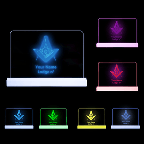 Master Mason Blue Lodge LED Sign - 3D Glowing light