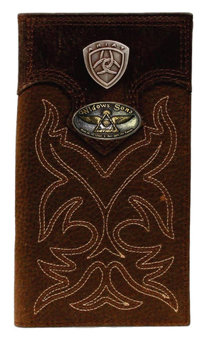 Custom Ariat Widows Sons Premium Shield Long Wallet Brown