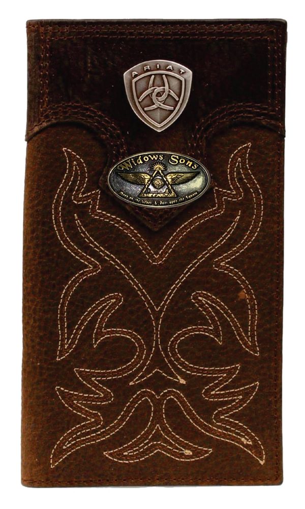 Custom Ariat Widows Sons Premium Shield Long Wallet Brown