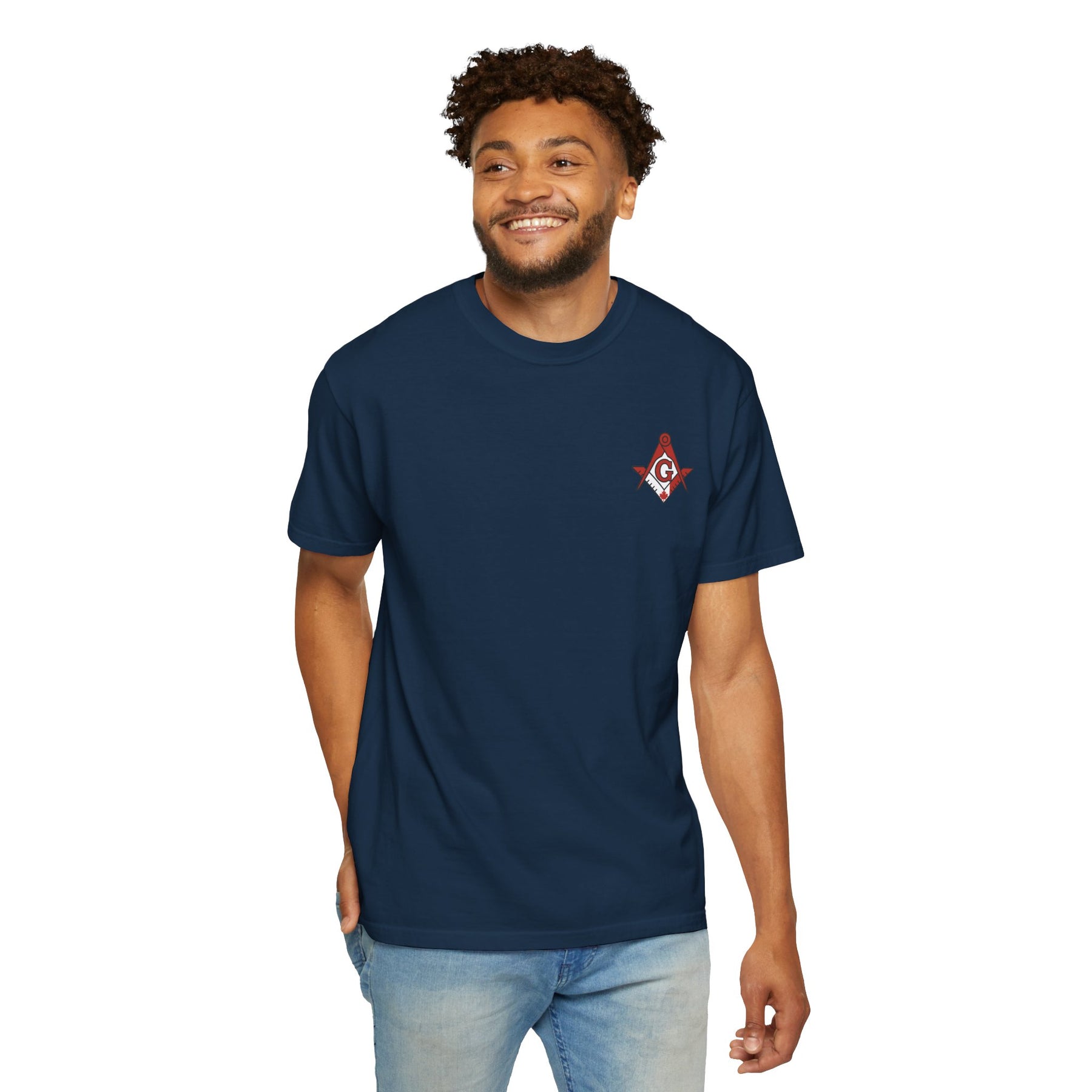 Master Mason Blue Lodge Canada Jurisdiction T-Shirt - Garment-Dyed Tee Various Colors - Bricks Masons