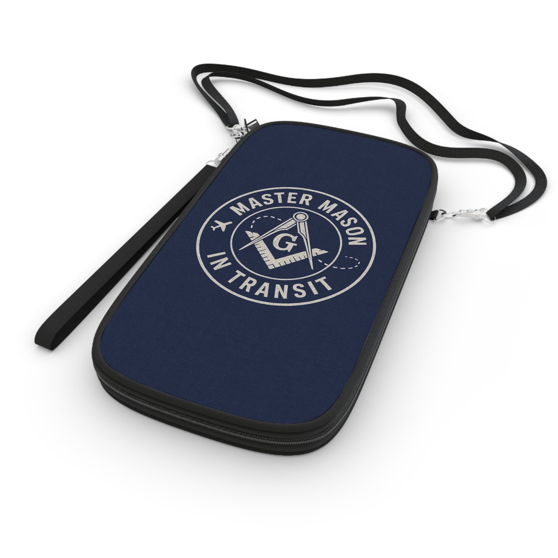 Master Mason Blue Lodge Passport Wallet - Mason In Transit With Shoulder & Wrist Strap - Bricks Masons