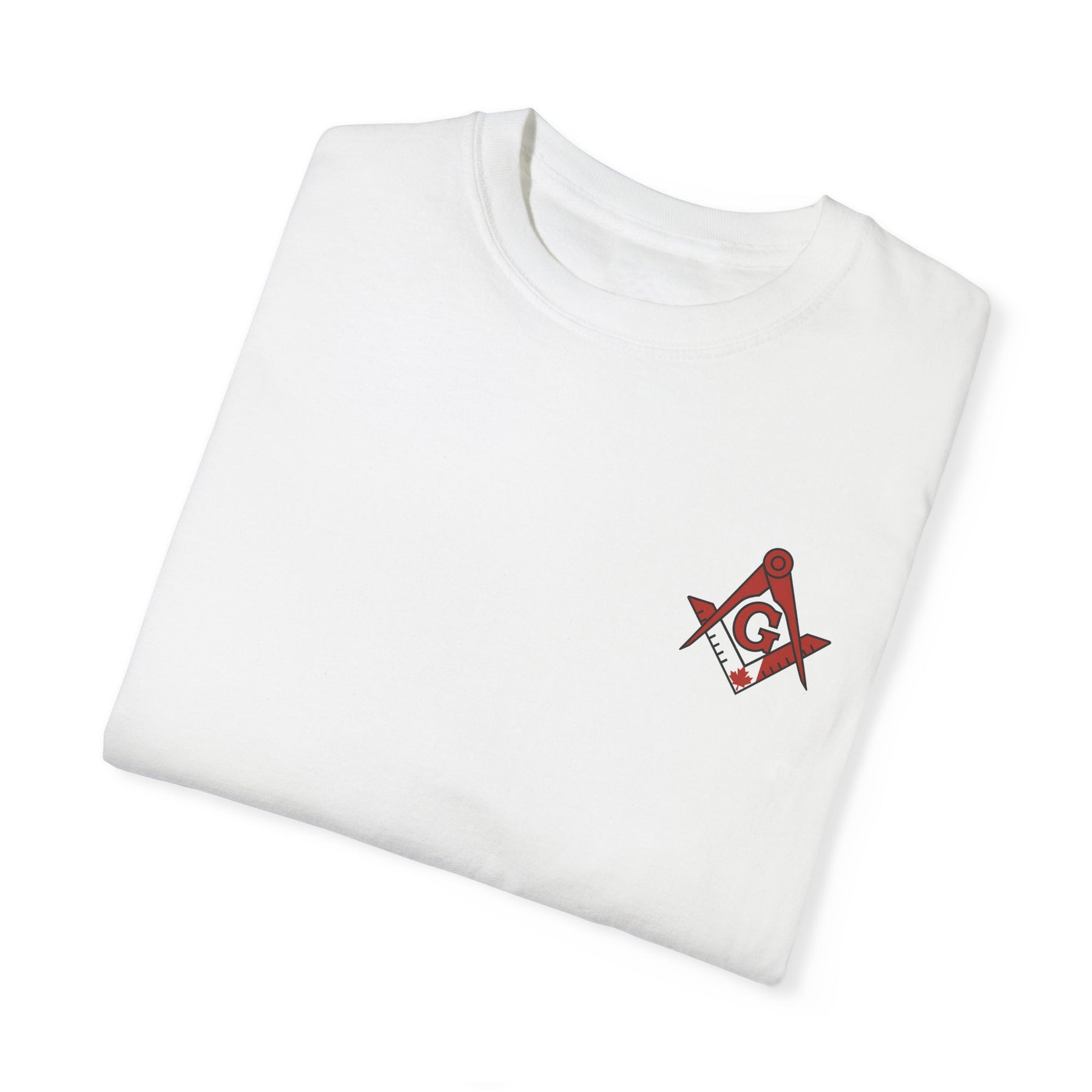 Master Mason Blue Lodge Canada Jurisdiction T-Shirt - Garment-Dyed Tee Various Colors - Bricks Masons