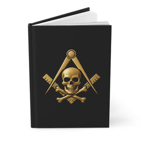 Widows Sons Journal - Black with Golden Square & Compass Skull & Bones - Bricks Masons