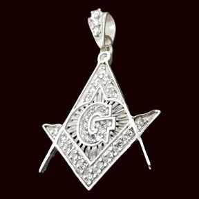 Masonic Compass and Square Pendant 6 cm in 30g Silver Art 740 - Bricks Masons