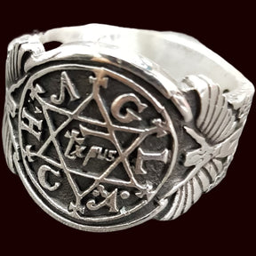 King Solomon's Signet Ring in Silver 1.8 cm 12 g Art 746 - Bricks Masons