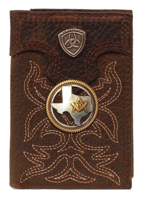 Master Mason Blue Lodge Wallet - Ariat Premium Shield TX Mason Trifold