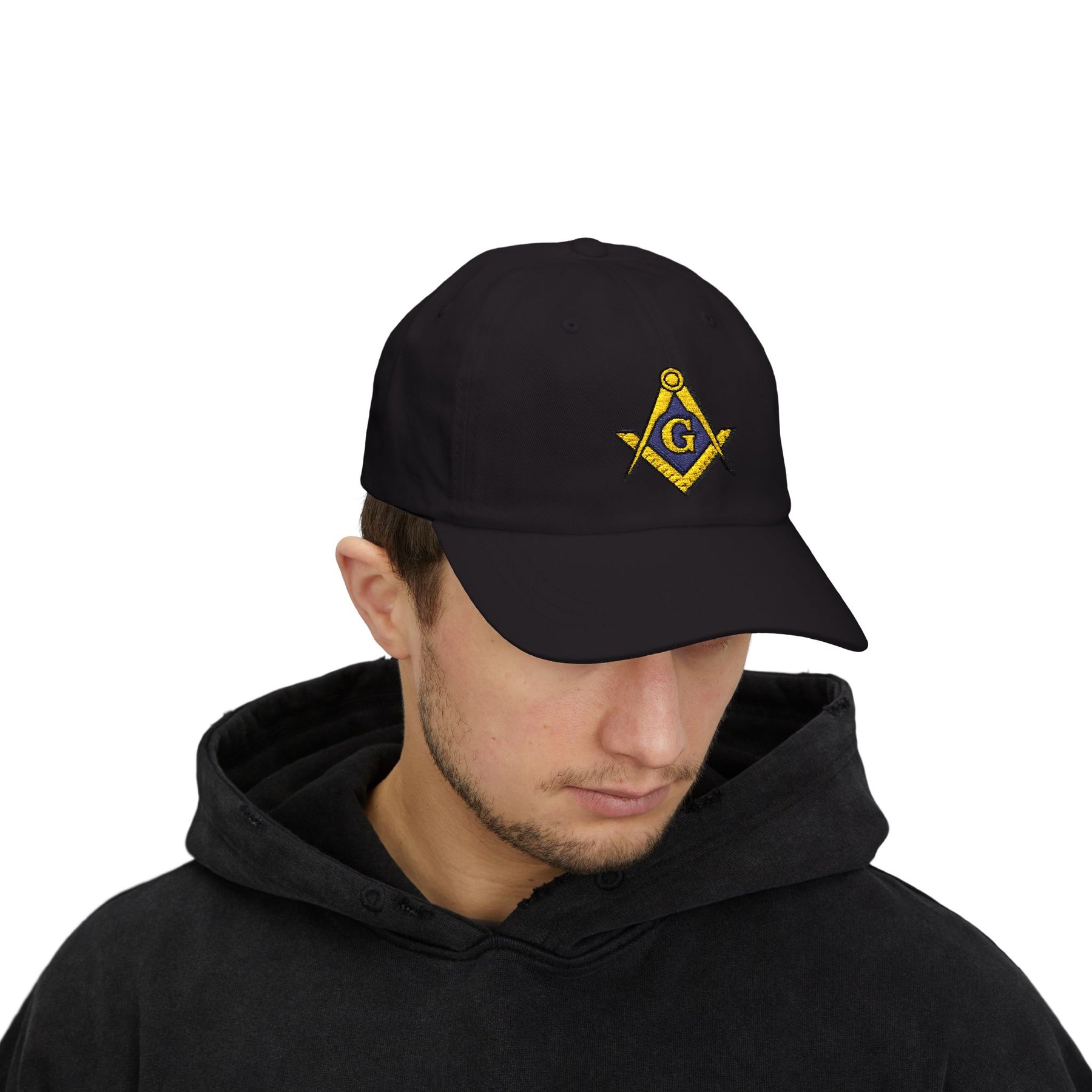 Master Mason Blue Lodge Baseball Cap - Gold & Blue Embroidered Square & Compass G - Bricks Masons