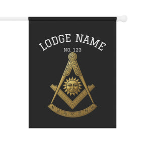 Past Master Blue Lodge Yard Flag - Square & Compass With Personalization - Bricks Masons