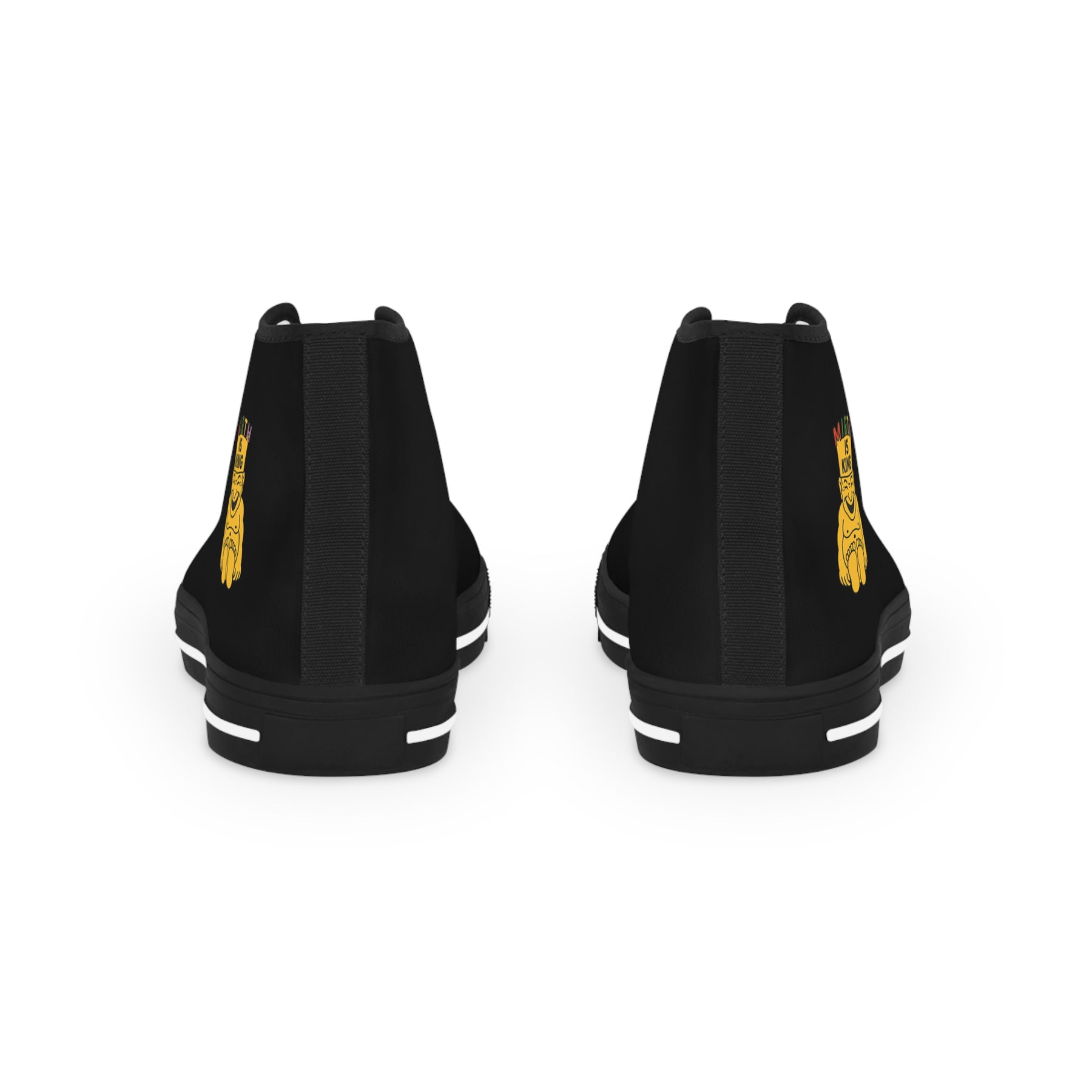 Royal Order of Jesters Sneaker - High Top Black & White Mirth is King - Bricks Masons