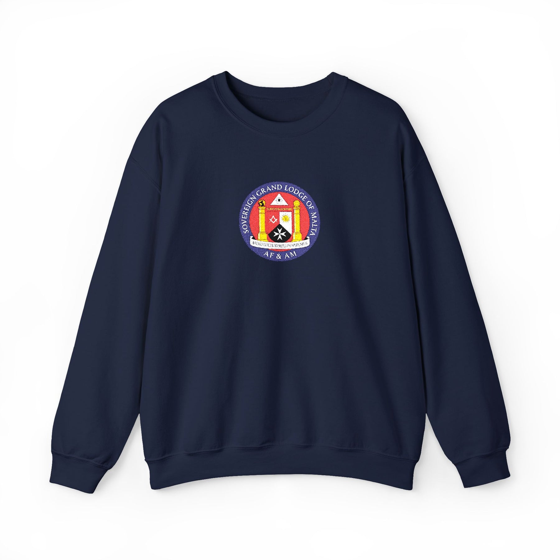 Malta Jurisdiction Sweatshirt - Crewneck Embroidered Emblem - Bricks Masons