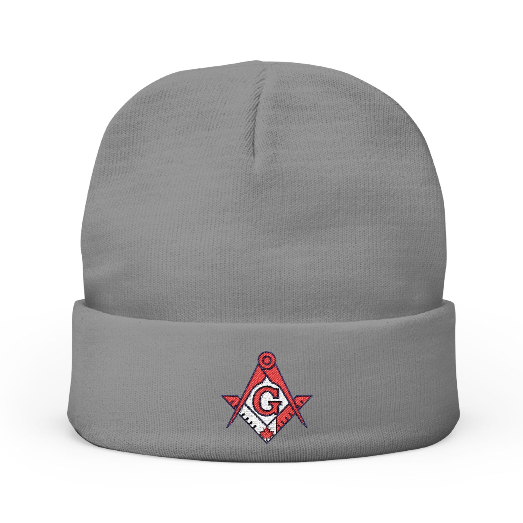 Master Mason Blue Lodge Canada Jurisdiction Beanie - Knit Embroidery Canada Mason Square & Compass G - Bricks Masons