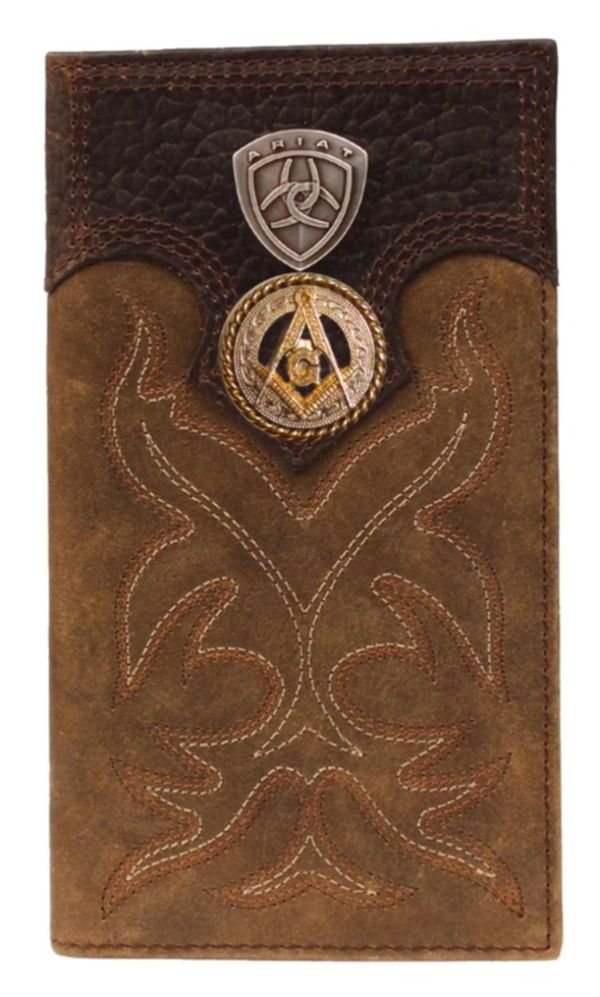 Master Mason Blue Lodge Wallet - Gold Square & Compass Ariat