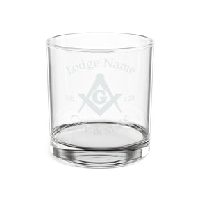 Master Mason Blue Lodge Whiskyglas - Winkelmaß &amp; Zirkel G mit Personalisierung